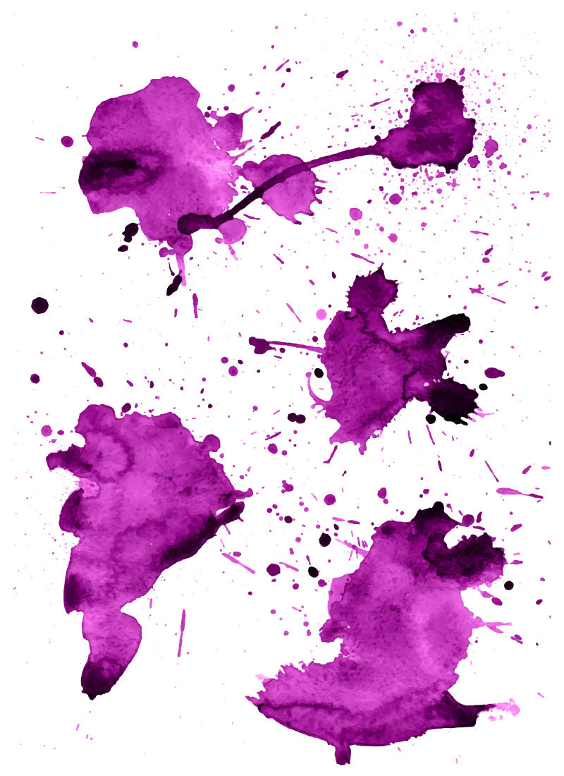 创意矢量紫色水彩纹理设计元素