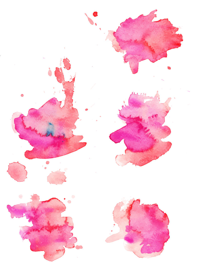 抽象矢量粉色水彩斑驳纹理设计