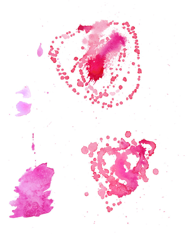 创意矢量粉色斑驳水彩纹理设计