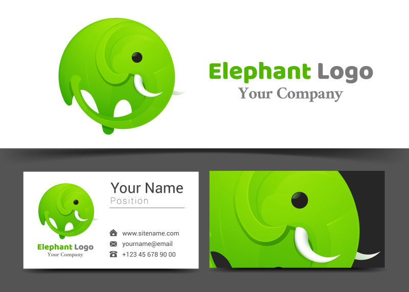矢量现代大象企业标志