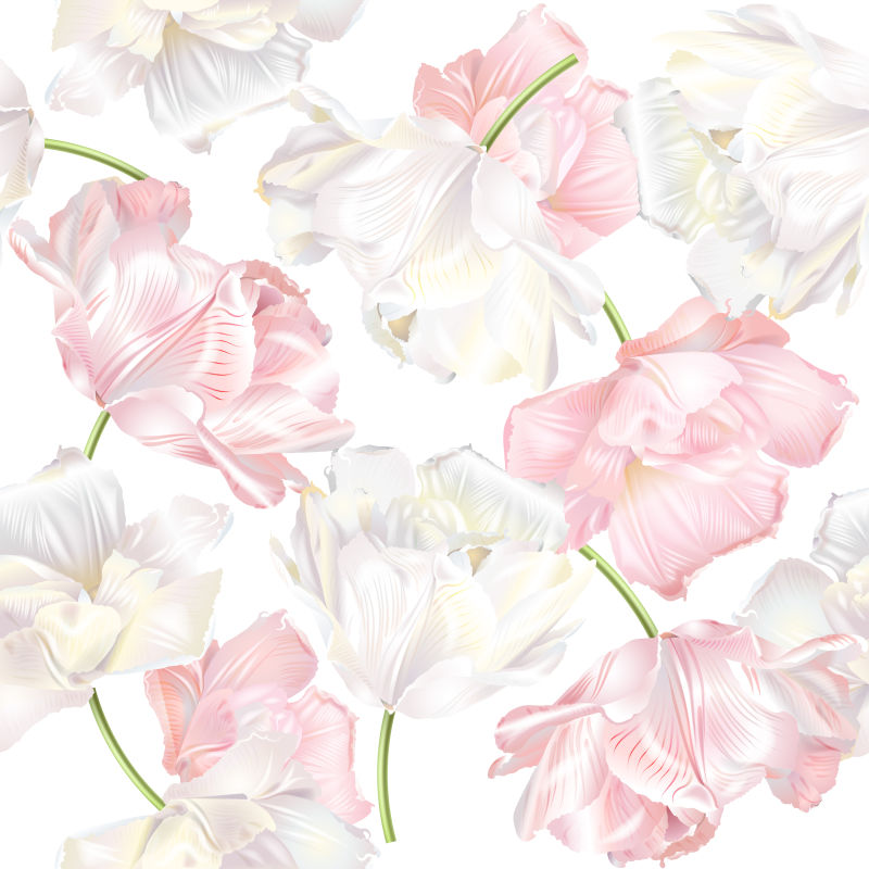 矢量美丽彩色花卉元素装饰背景设计