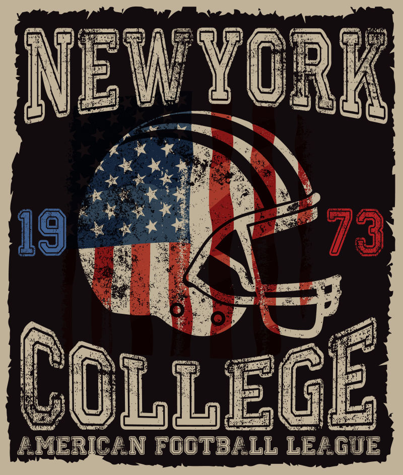创意矢量复古风格的纽约大学海报设计