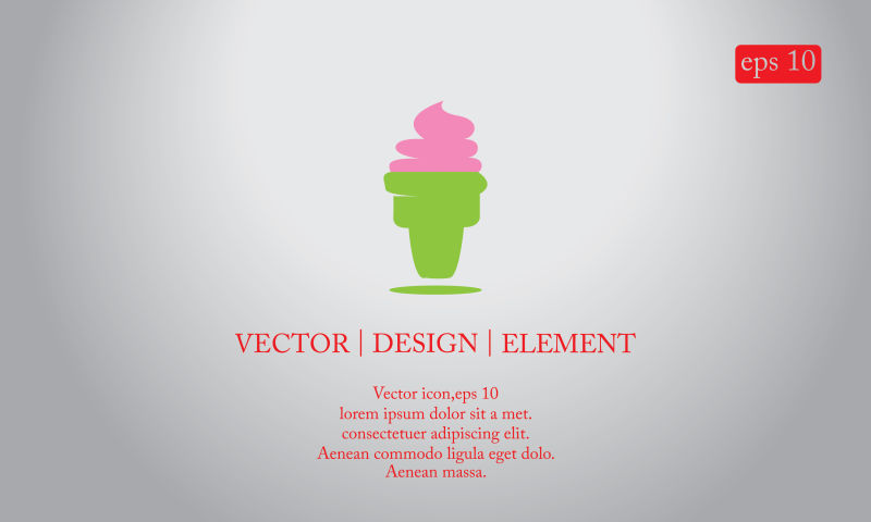 抽象矢量冰淇淋店的标志设计