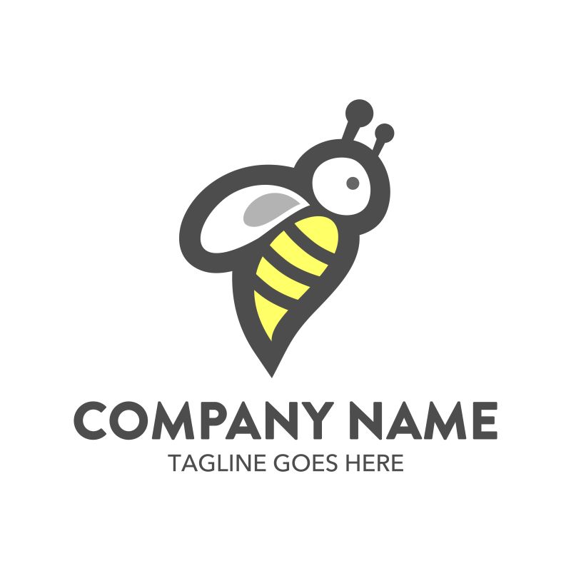 抽象矢量蜜蜂标志设计