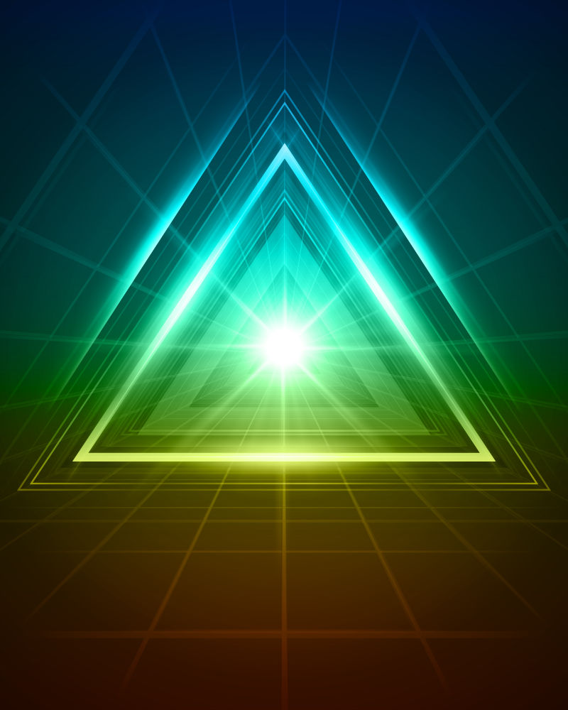 抽象彩色三角线框背景矢量设计