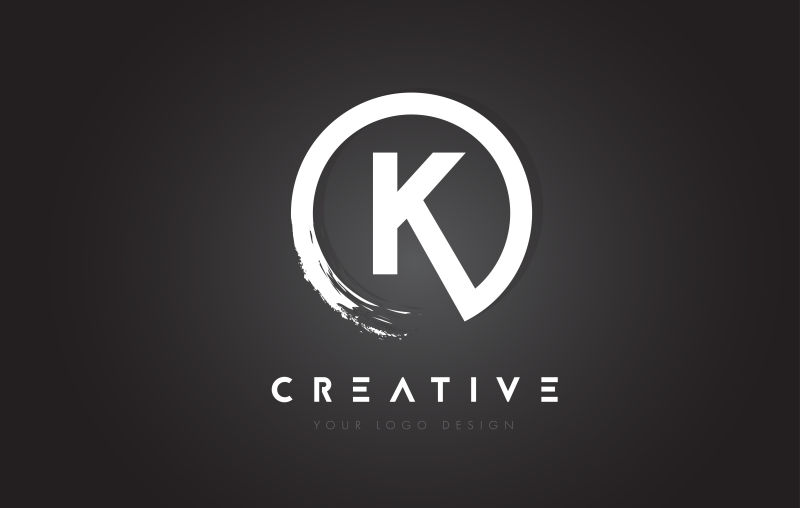 创意矢量字母k的圆形标志设计