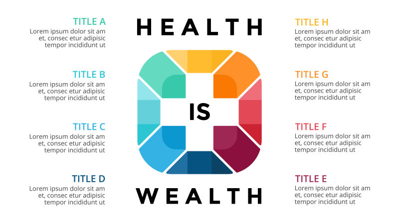 抽象矢量医疗健康概念的彩色信息图表设计