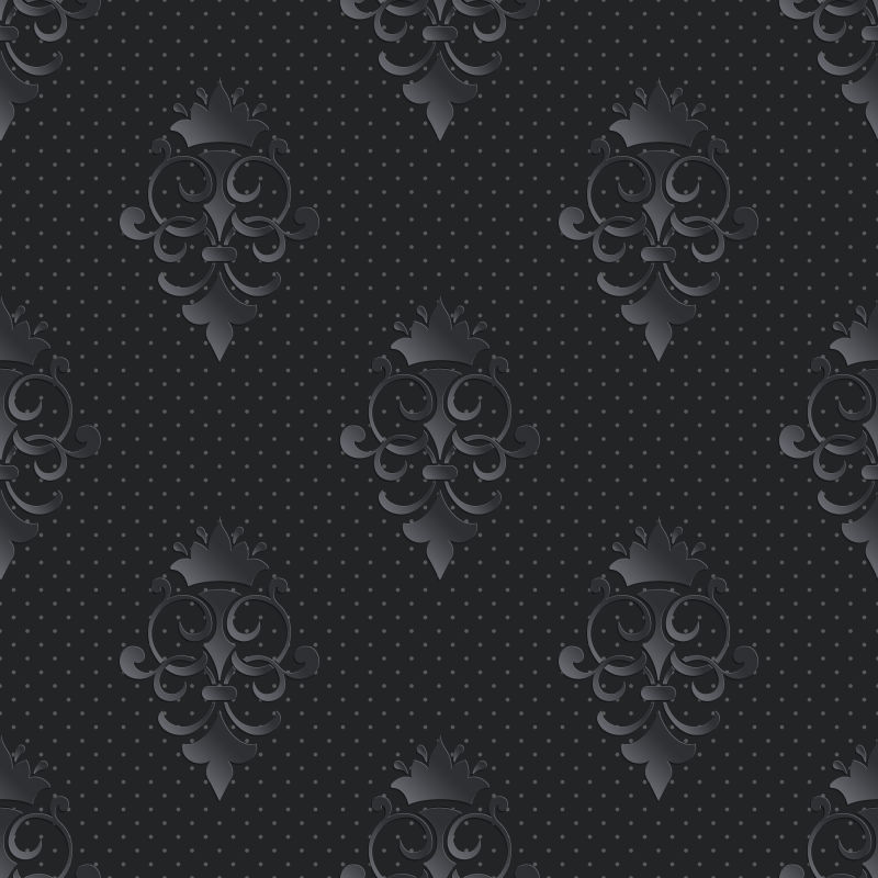 黑色花卉图案背景矢量设计