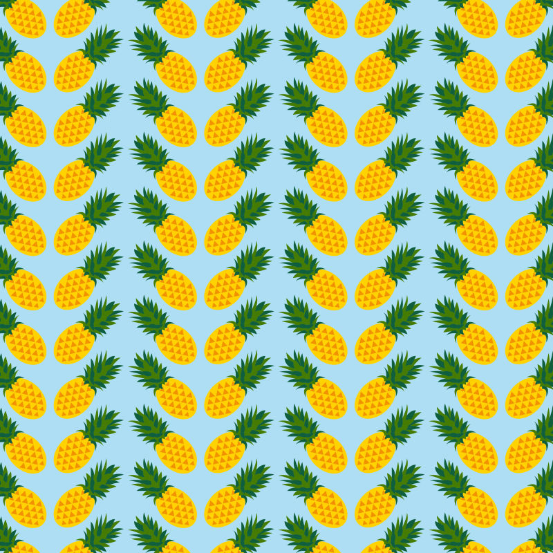  抽象矢量热带菠萝元素无缝装饰背景