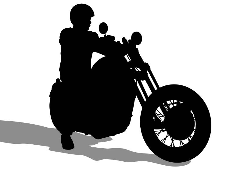 骑摩托车的人剪影