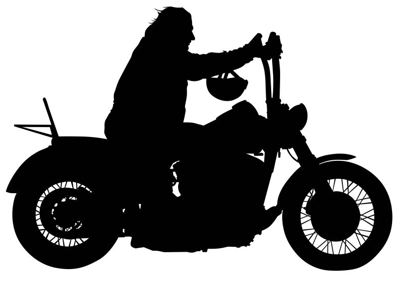 骑摩托车的人剪影插图