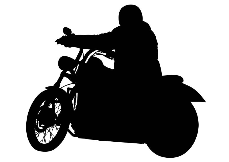 骑摩托车的人创意剪影插图
