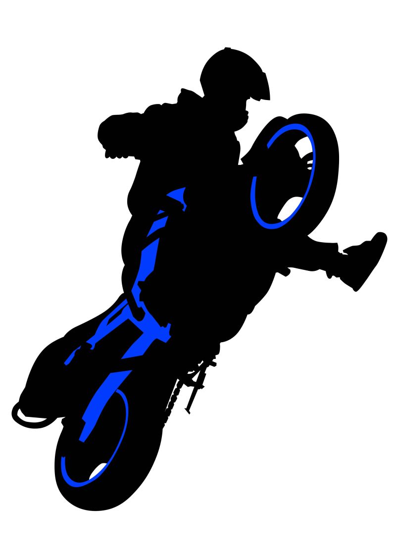 创意摩托车骑手剪影插图