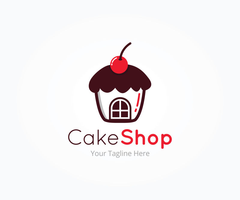 抽象矢量蛋糕商店标志设计
