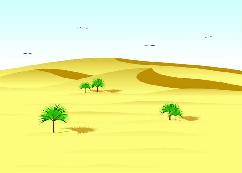 矢量抽象美丽的沙漠设计插图