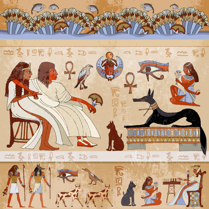 古埃及风光埃及神灵与法老