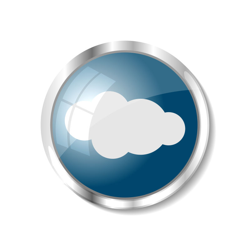 抽象矢量云计算主题的蓝色网页按钮设计