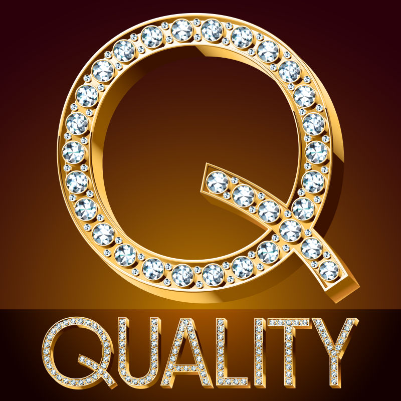 抽象矢量钻石装饰的豪华字母q设计