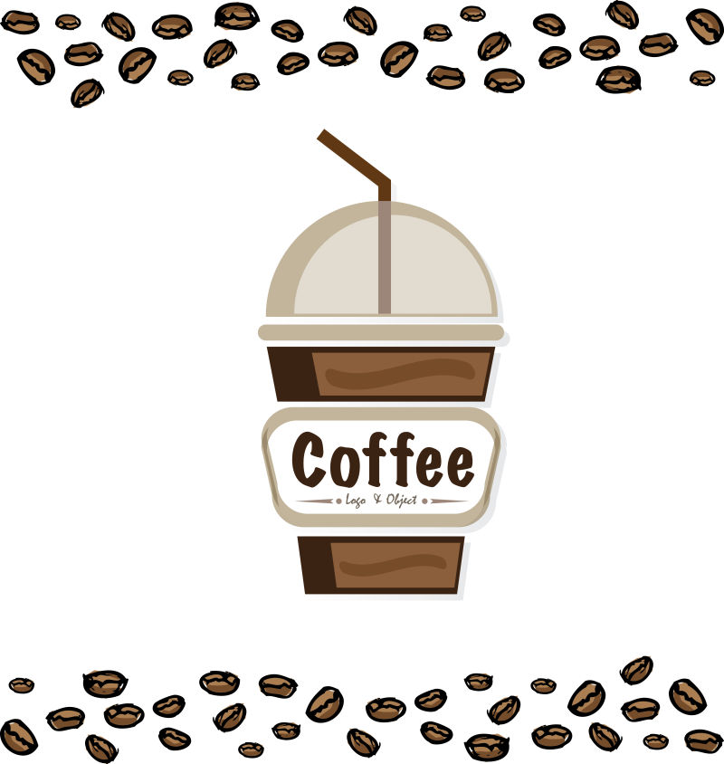 创意矢量咖啡元素标志设计