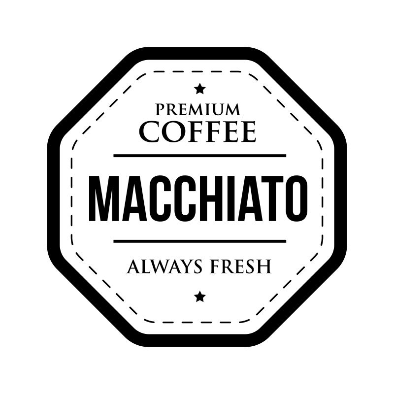 创意矢量玛奇朵主题的咖啡标签设计