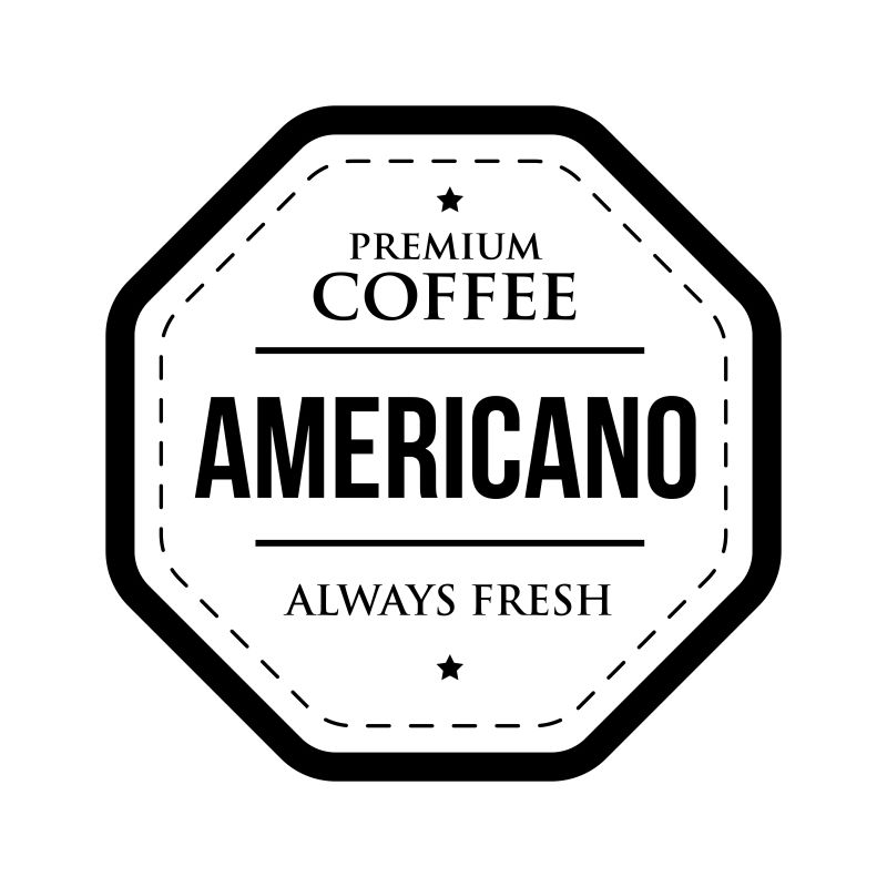 创意矢量现代美式咖啡标签设计