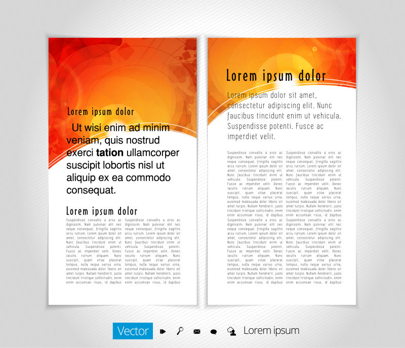抽象矢量现代橙色宣传册平面设计