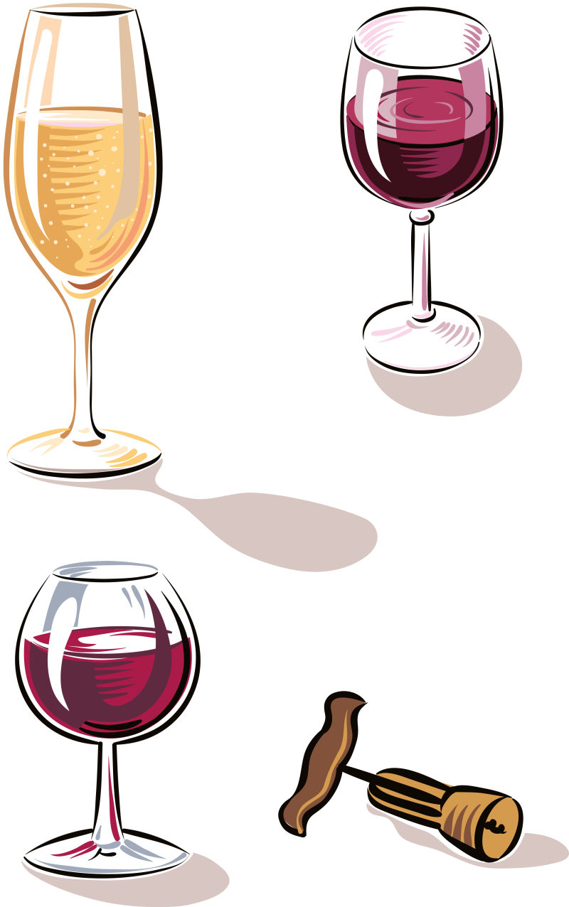 抽象矢量现代葡萄酒设计插图