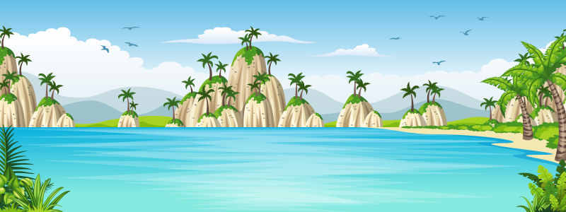 热带海岸景观图
