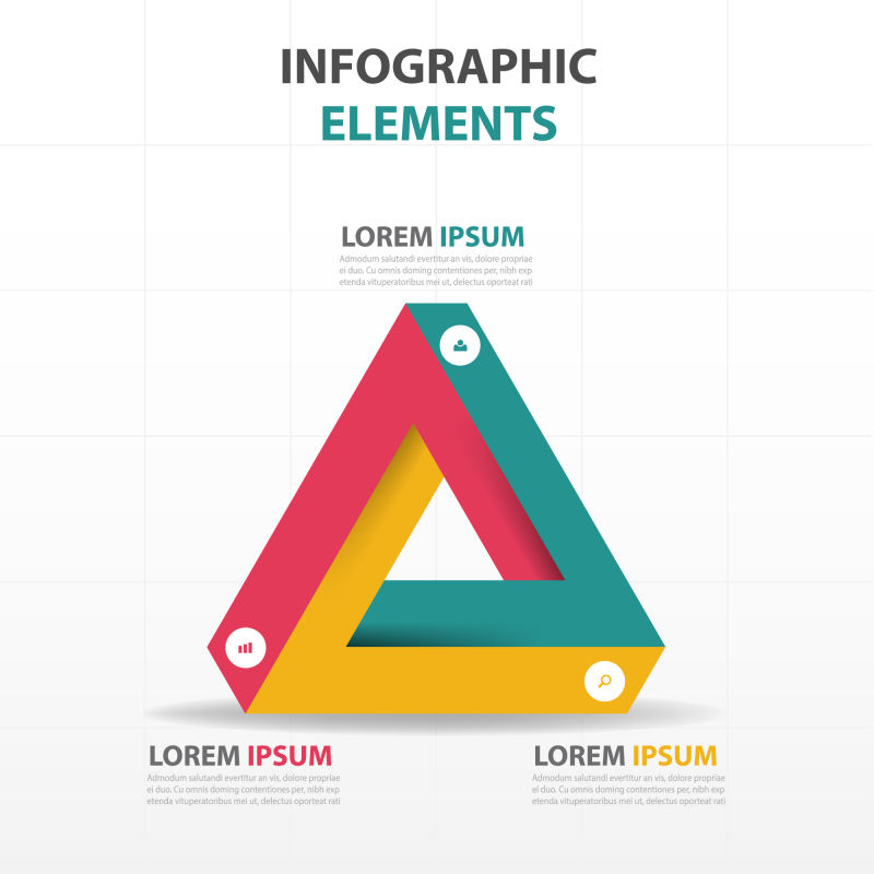 矢量彩色几何三角元素的信息图表设计