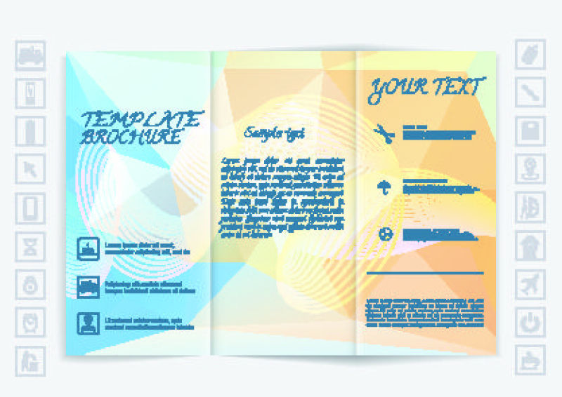 小册子设计模板矢量-传单年度报告商业杂志海报-有抽象设计背景的传单封面书介绍-A4尺寸的布局-插图