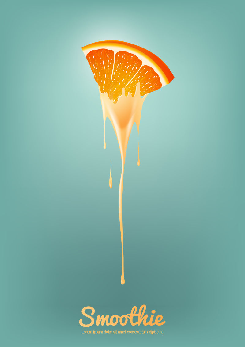 橙汁酸奶和果汁冰沙牛奶-果汁概念-矢量图