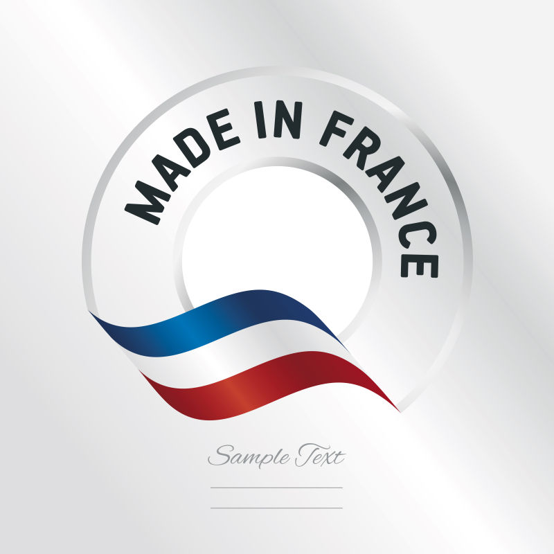 创意矢量现代法国制造标签设计