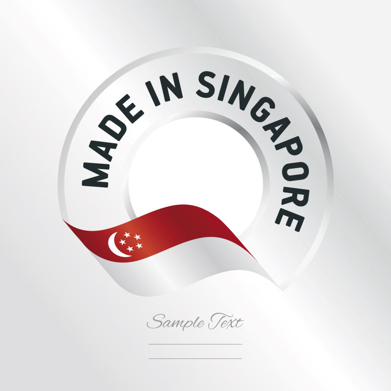 抽象矢量新加坡制造标签设计