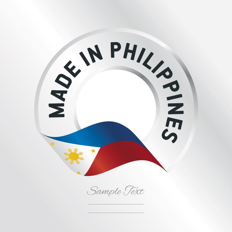 抽象矢量现代菲律宾制造标签设计