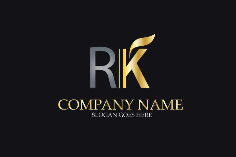 创意矢量现代字母rk标志设计