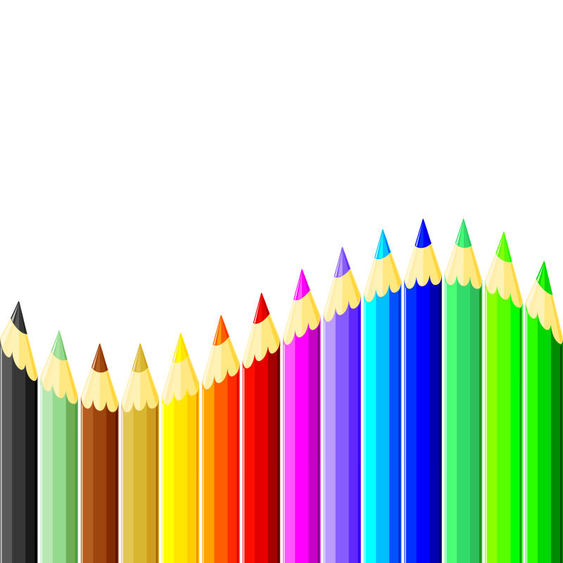 抽象矢量现代彩色铅笔排列背景