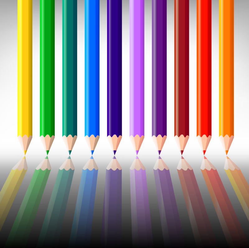 抽象矢量现代彩色铅笔元素现代背景设计