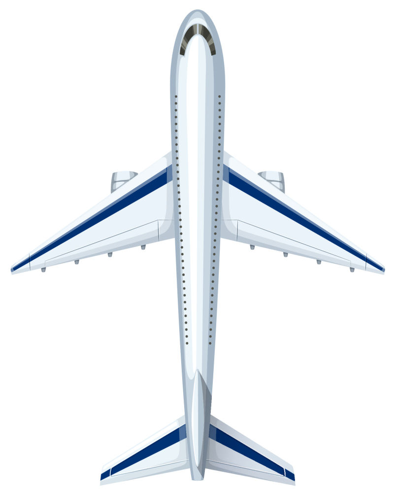 抽象矢量现代大型飞机插图设计