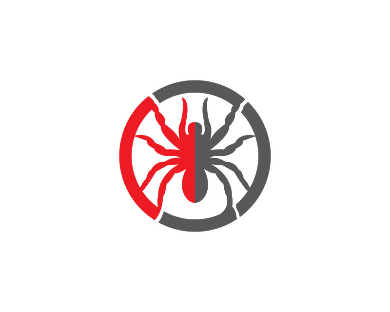 抽象矢量双色蜘蛛元素标志设计