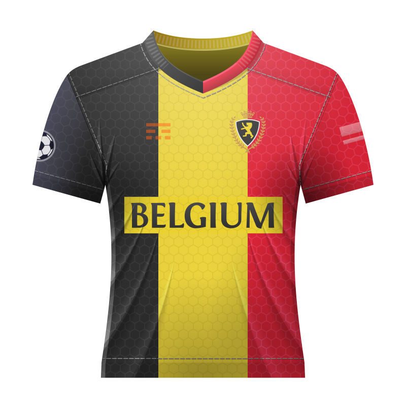 抽象矢量比利时国家队球衣设计
