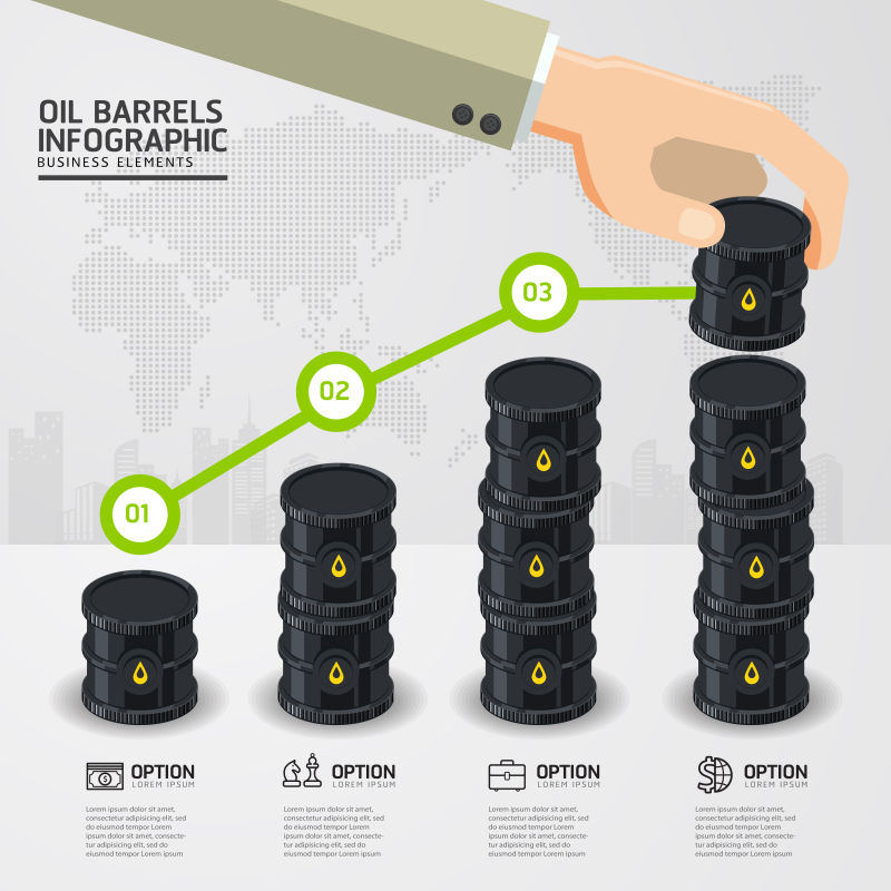 抽象矢量现代石油元素信息图表设计