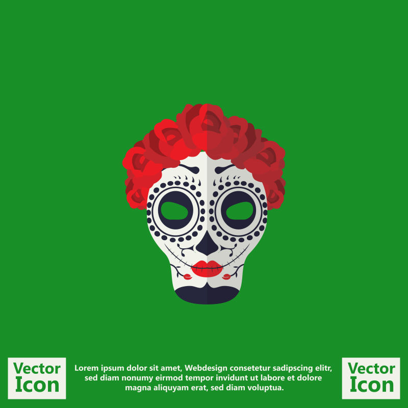 抽象矢量现代卡通墨西哥面具设计