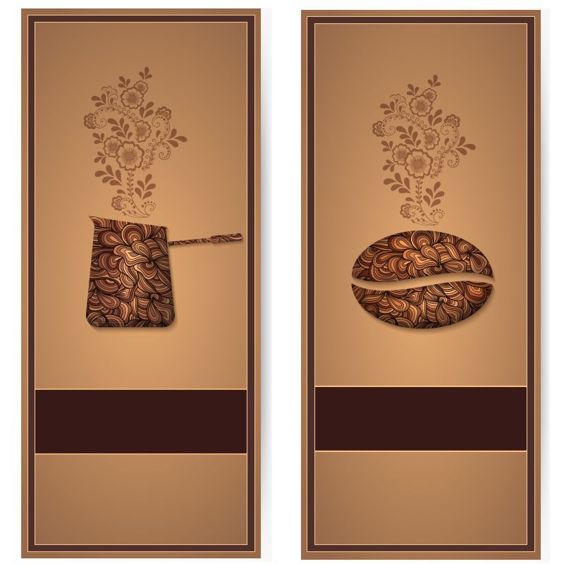 矢量咖啡背景与花卉图案元素卡片或菜单的模板优雅的咖啡矢量元素设计元素