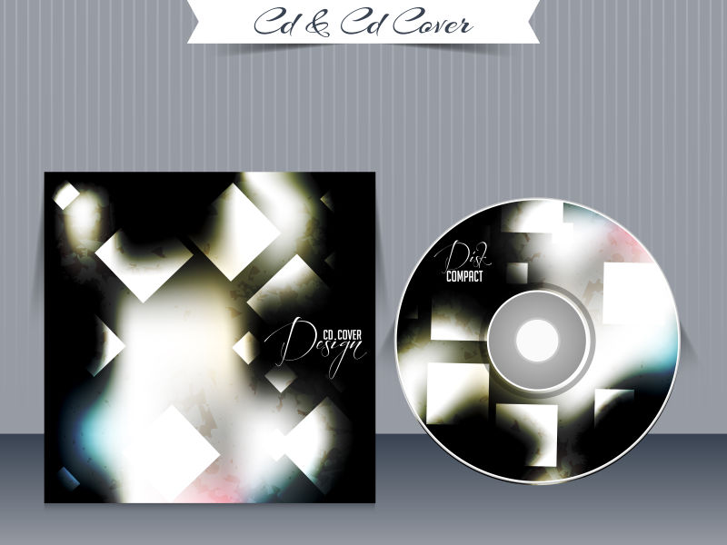 矢量CD封面集为您的设计-抽象插图