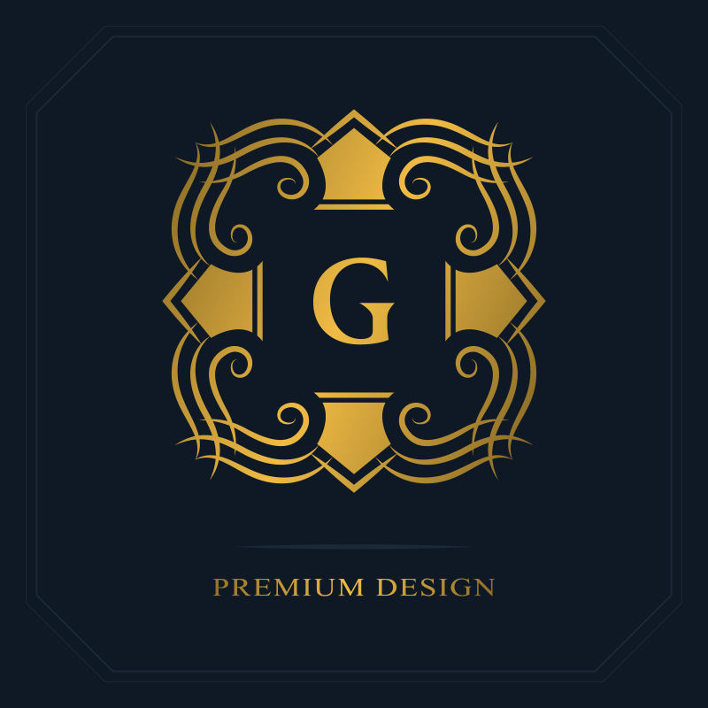 现代标志设计-几何初始字母模板-字母徽章G.区别标记-通用的商业标志为品牌-公司-名片-徽章-矢量插图
