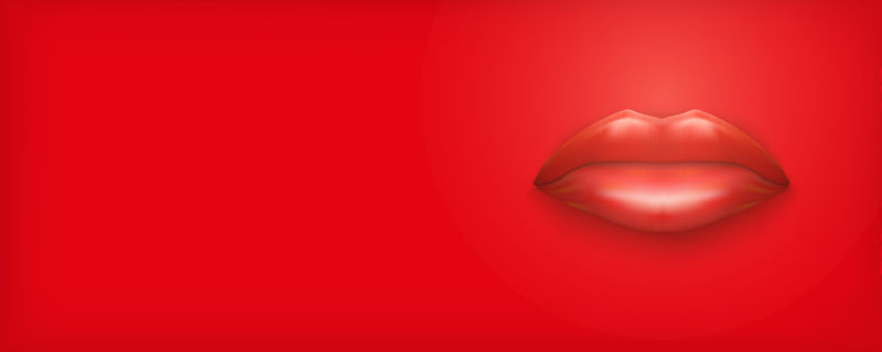 创意矢量红色女性嘴巴元素插图