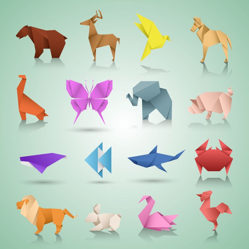 几何纸动物
