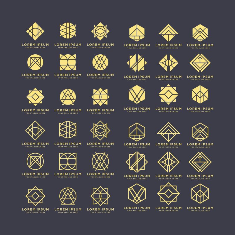 抽象几何标志设计向量集