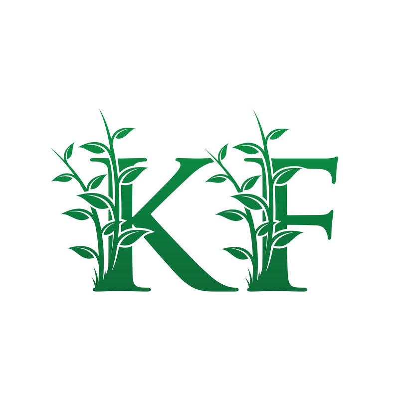 花绿叶KF字母标志