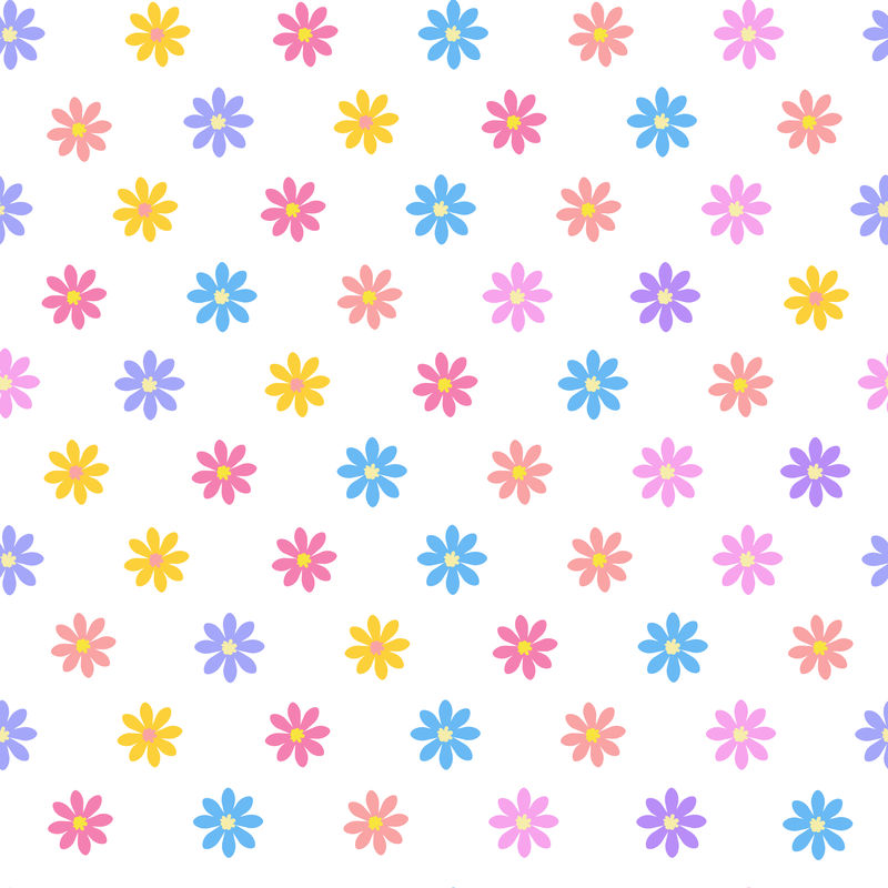 简单的花型-精致的矢量抽象花卉图案背景